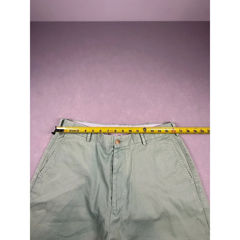 Peter Millar Mens Sage Green Flat Front Chino Shorts Size 34 Golf Casual Twill